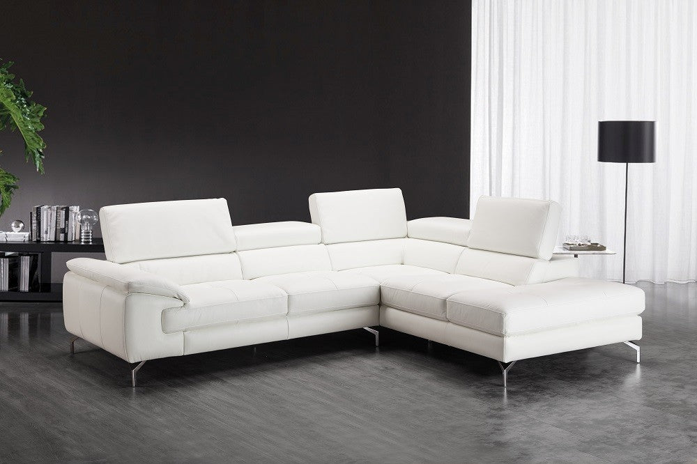 Nila Leather Sectional Sofa LHF Chaise by JM
