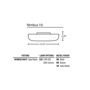 Besa Lighting Nimbus 10 Ceiling Light