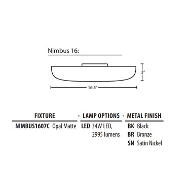Besa Lighting Nimbus 16 Ceiling Light
