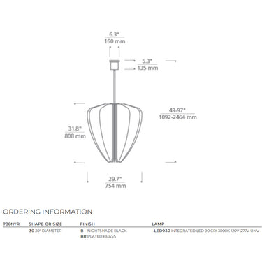 Nyra 30 Chandelier | Visual Comfort Modern
