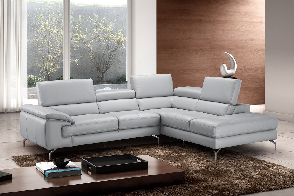 Olivia Leather Sectional Sofa RHF Chaise by JM