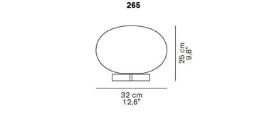 Oluce Alba 265 lamp with polished opaline glass and satin brass rectangular profile