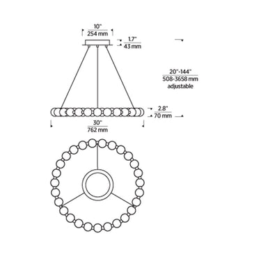 Orbet 30 Chandelier | Visual Comfort Modern - NP