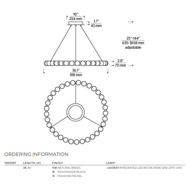 Orbet 36 Chandelier | Visual Comfort Modern