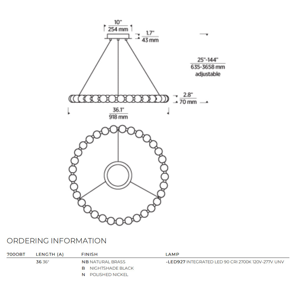 Orbet 36 Chandelier | Visual Comfort Modern