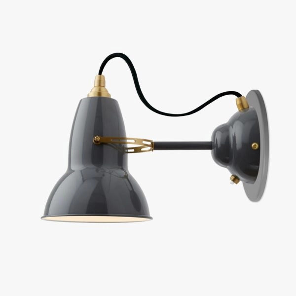 Anglepoise Original 1227 Brass Wall Light - Elephant Grey