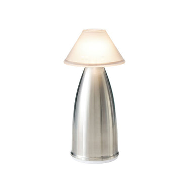 Owl 3 stainless steel lamp showing brushed metal texture, award-winning design.