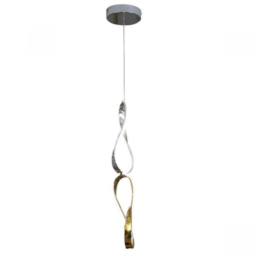 Finesse Decor Prague Small Vertical Chandelier - Gold and Chrome