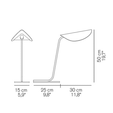 Designer Plume 221 table lamp in anodic bronze for bedroom bedside lighting