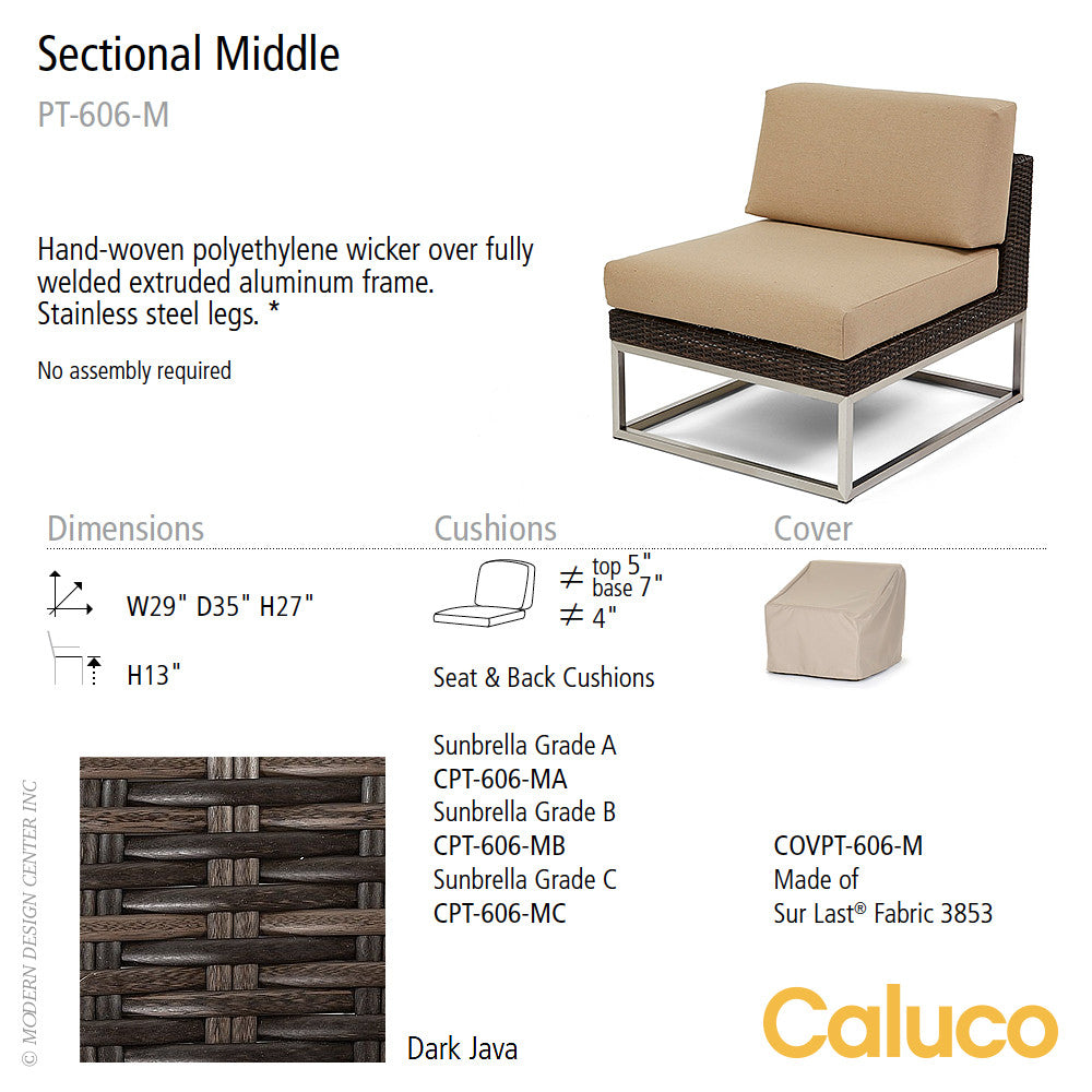 Mirabella Sectional Middle by Caluco | Caluco | LoftModern