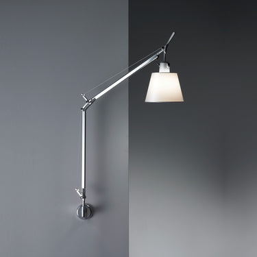 Italian designer wall sconce with adjustable joints and elegant shade for home or office