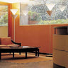 Pascal floor lamp by Oluce in anodic bronze with dual LED uplight and E27 reading light