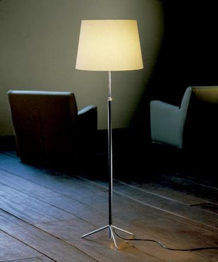 Santa & Cole Pie de Salon G1 floor lamp with adjustable stem and fabric shade