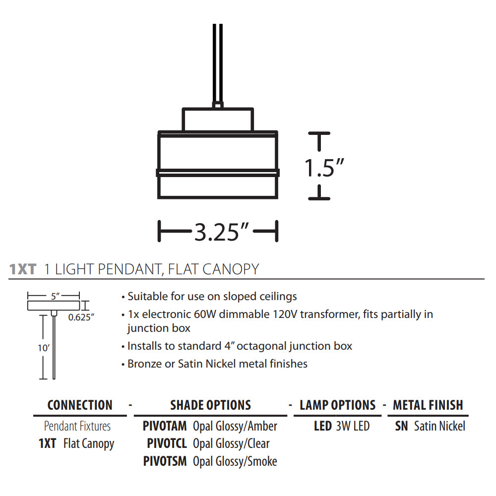 Besa Lighting Pivot Pendant Light