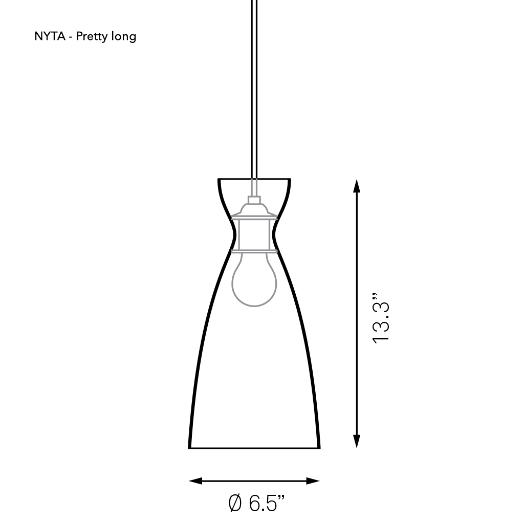 Pretty - Long Black Pendant Light of Nyta