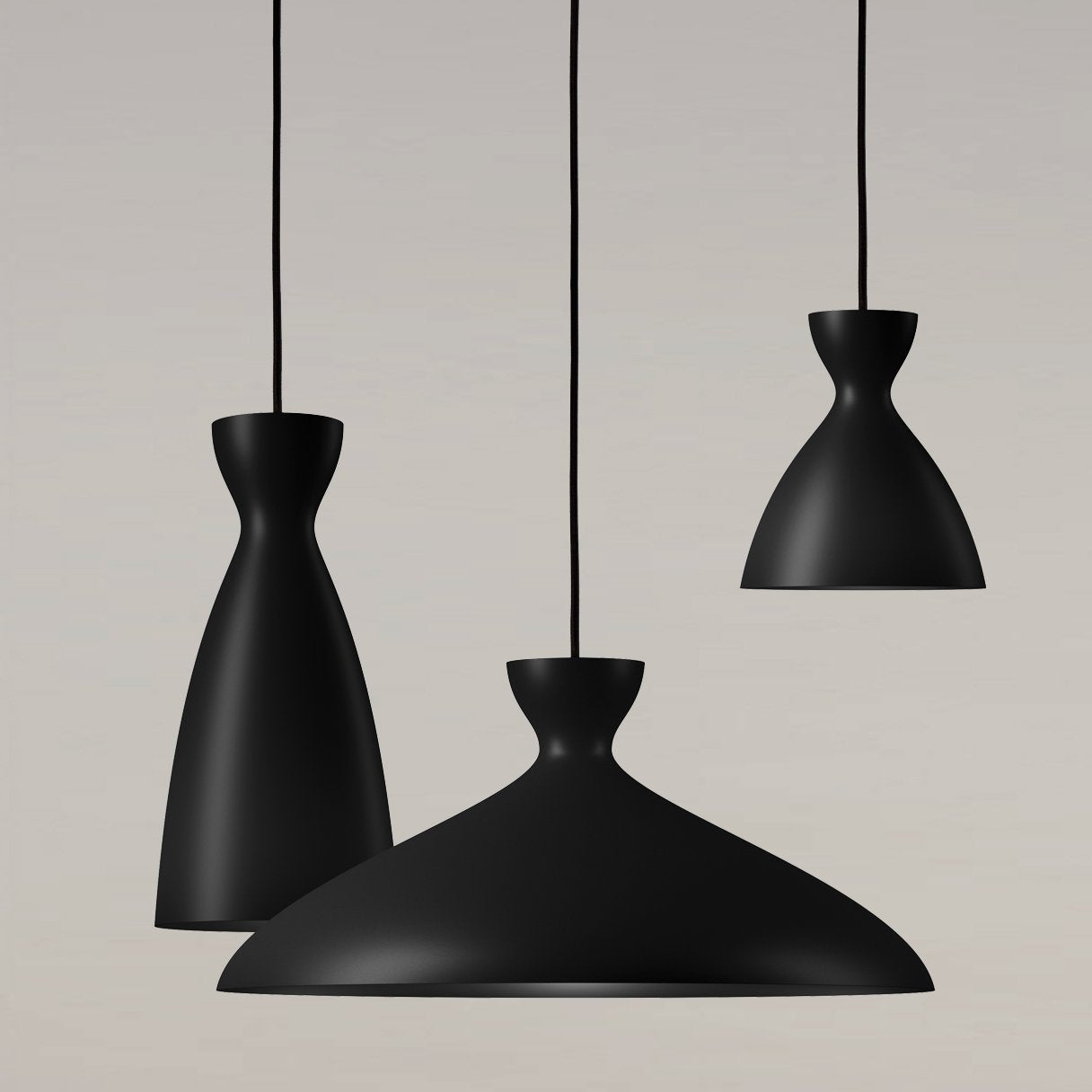 Pretty - Long Black Pendant Light of Nyta