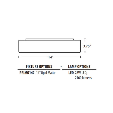 Besa Lighting Primo 14 Ceiling Light