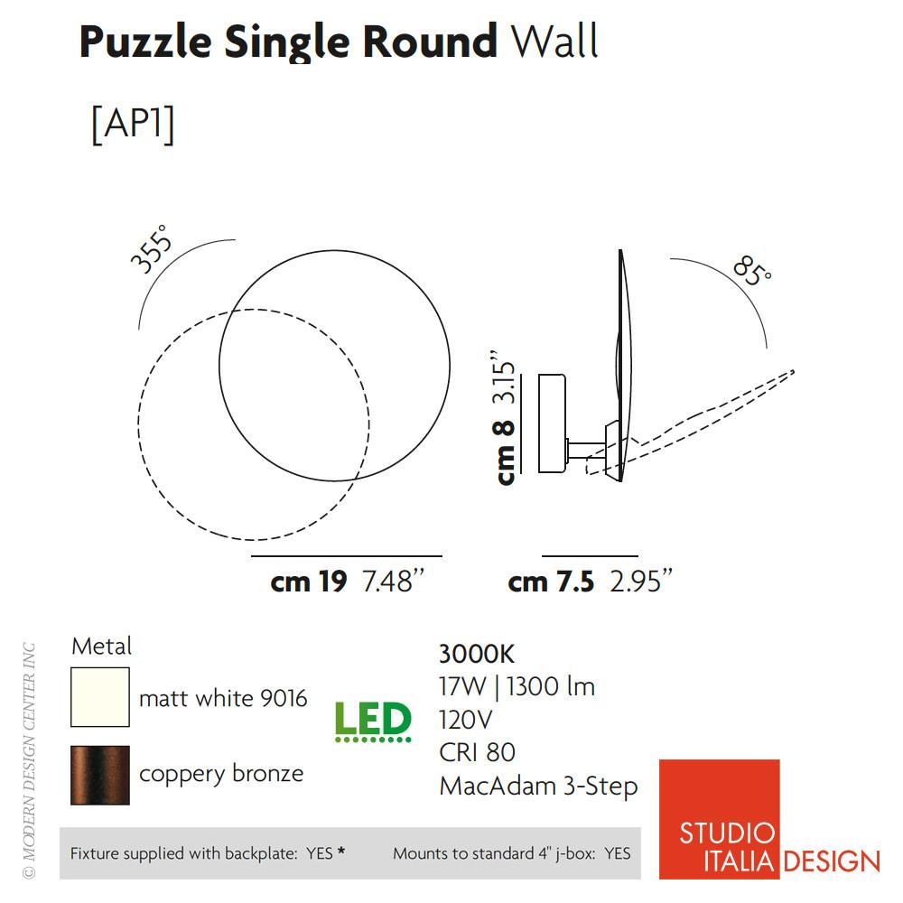 Lodes Puzzle Round Double Wall/Ceiling Light