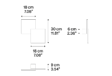 Lodes Puzzle Double Square Wall Ceiling Flush Light