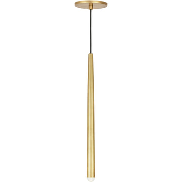 Natural Brass Pylon slim profile LED pendant (700TRSPAPYL1PNB). Modern commercial lighting.