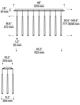 Tech Lighting Pylon 27-Light Chandelier - New
