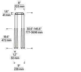 Pylon 6-Light Chandelier | Visual Comfort Modern