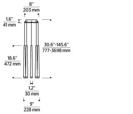 Pylon 8-Light Chandelier | Visual Comfort Modern