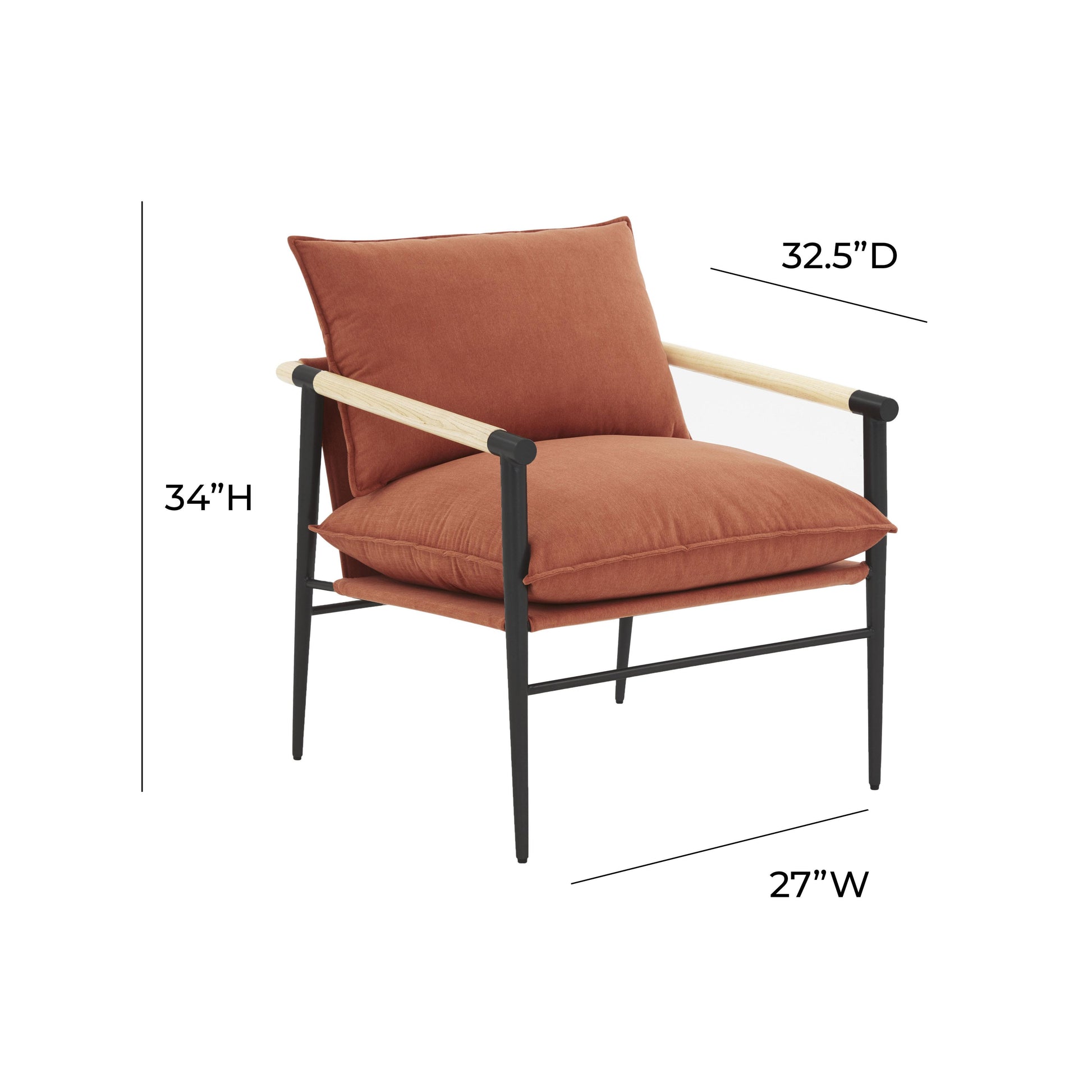 Tov Furniture Cali Rust Accent Chair