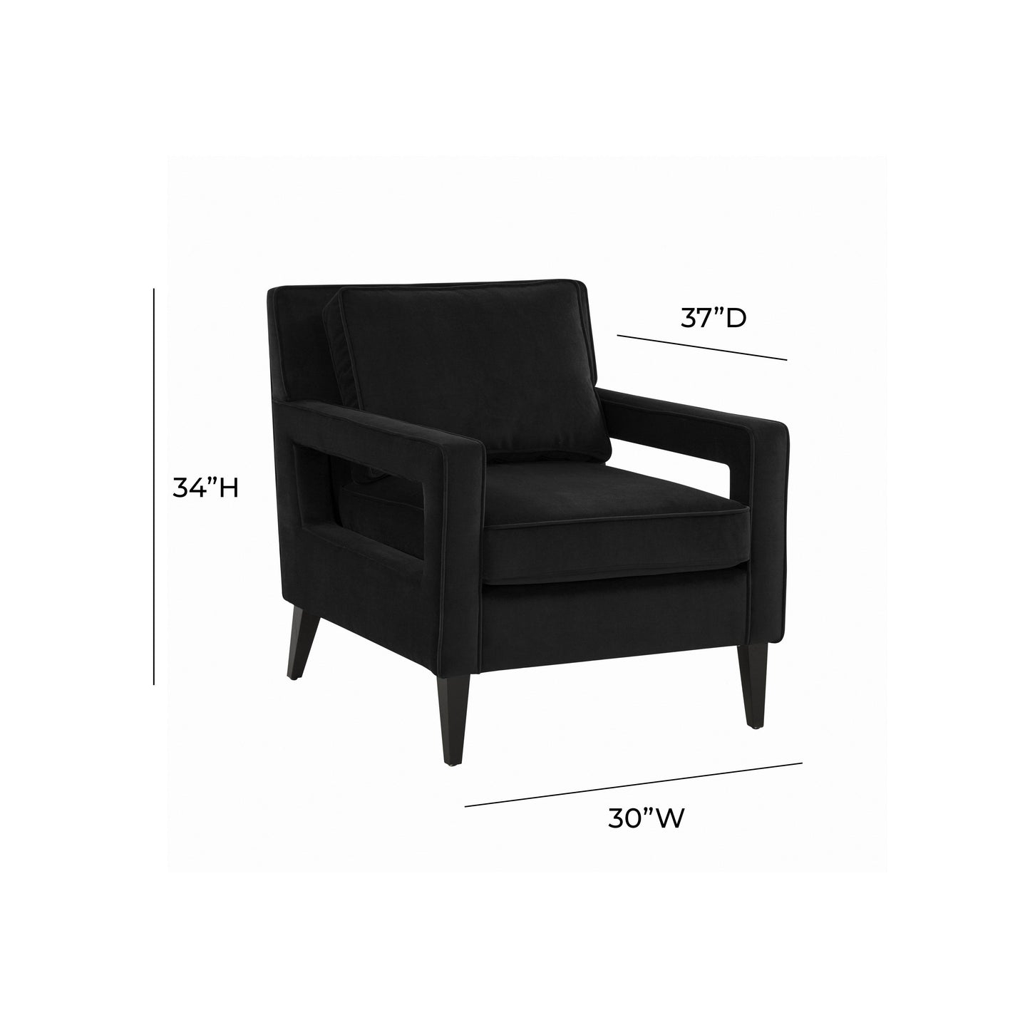 Tov Furniture Luna Onyx Black Accent Chair