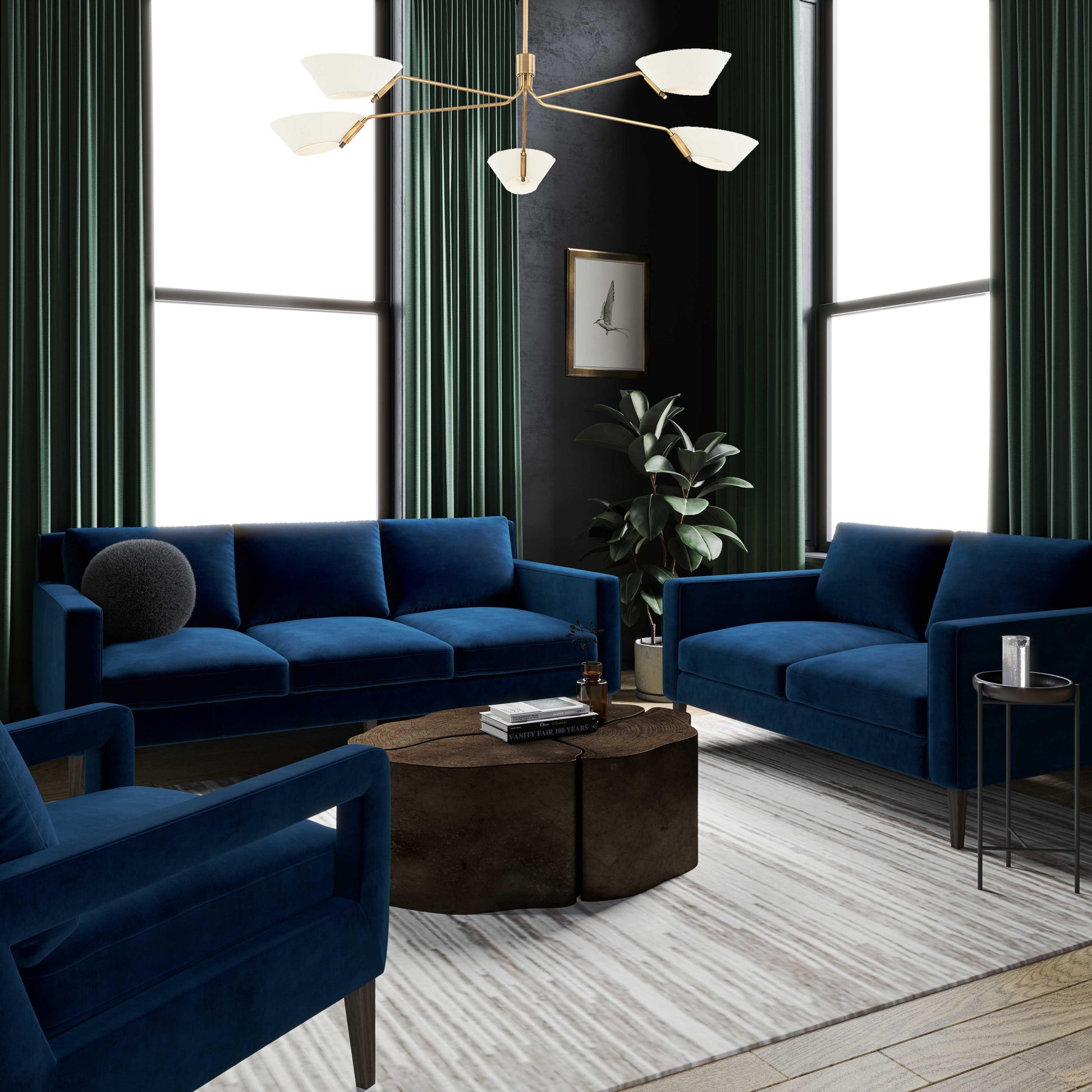 Tov Furniture Luna Sapphire Blue Sofa