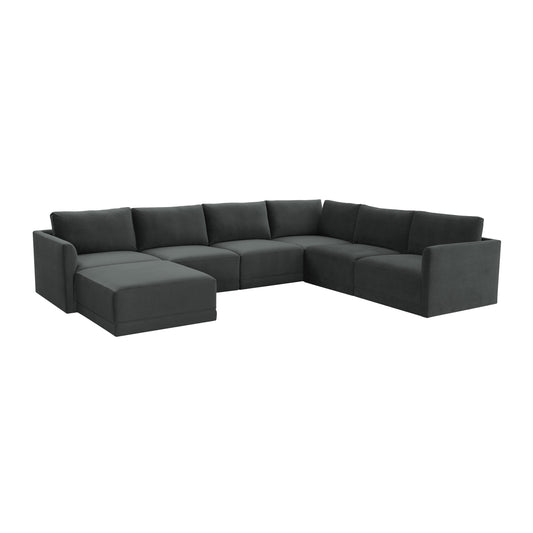 Tov Furniture Willow Charcoal Modular Large Chaise Sectional