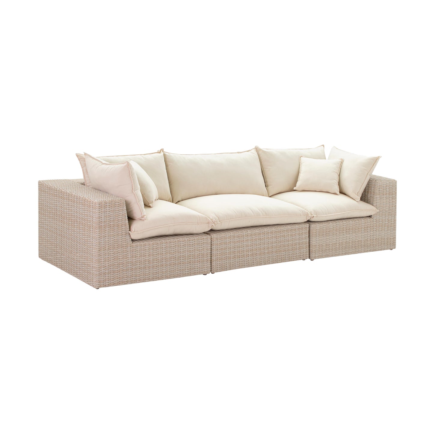 Tov Furniture Cali Natural Wicker Outdoor Modular Sofa