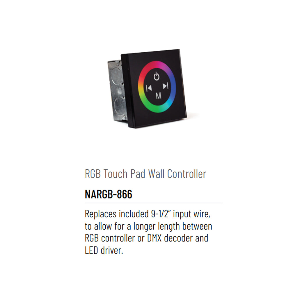 Nora Lighting RGB Touch Pad Full Color Controller, Wall Mounted