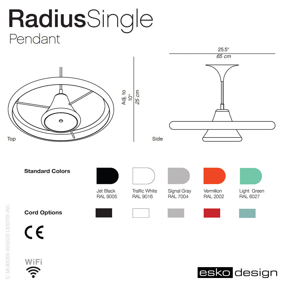 Radius Single Pendant by Esko Design | Esko Design | LoftModern