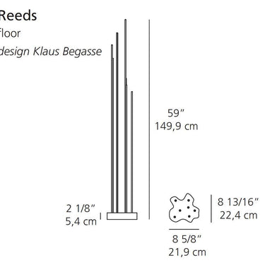 Artemide Reeds Italian-designed outdoor LED light with transparent PMMA rods