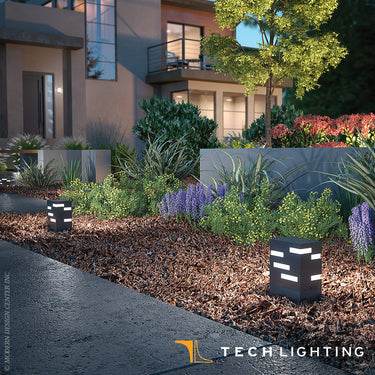 Revel LED pathway light with stake mount for safe lighting along driveways, patios, and garden paths