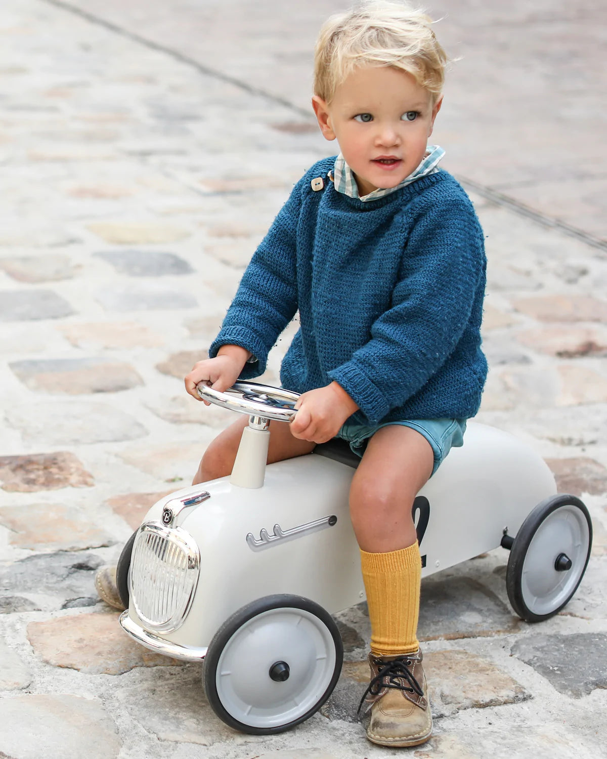 Baghera Ride-On Rider Roadster Ivory White