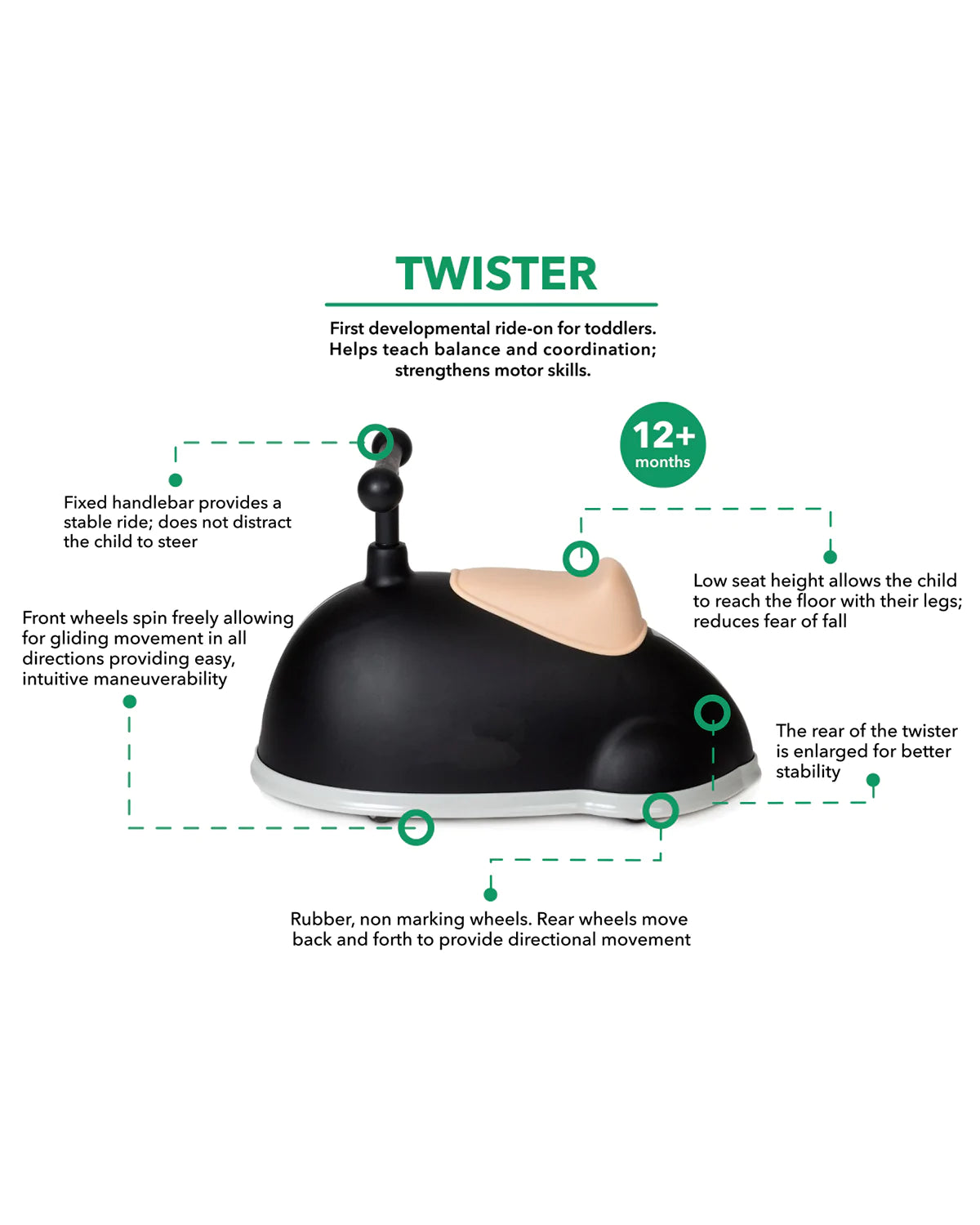 Baghera Ride-On Twister Black