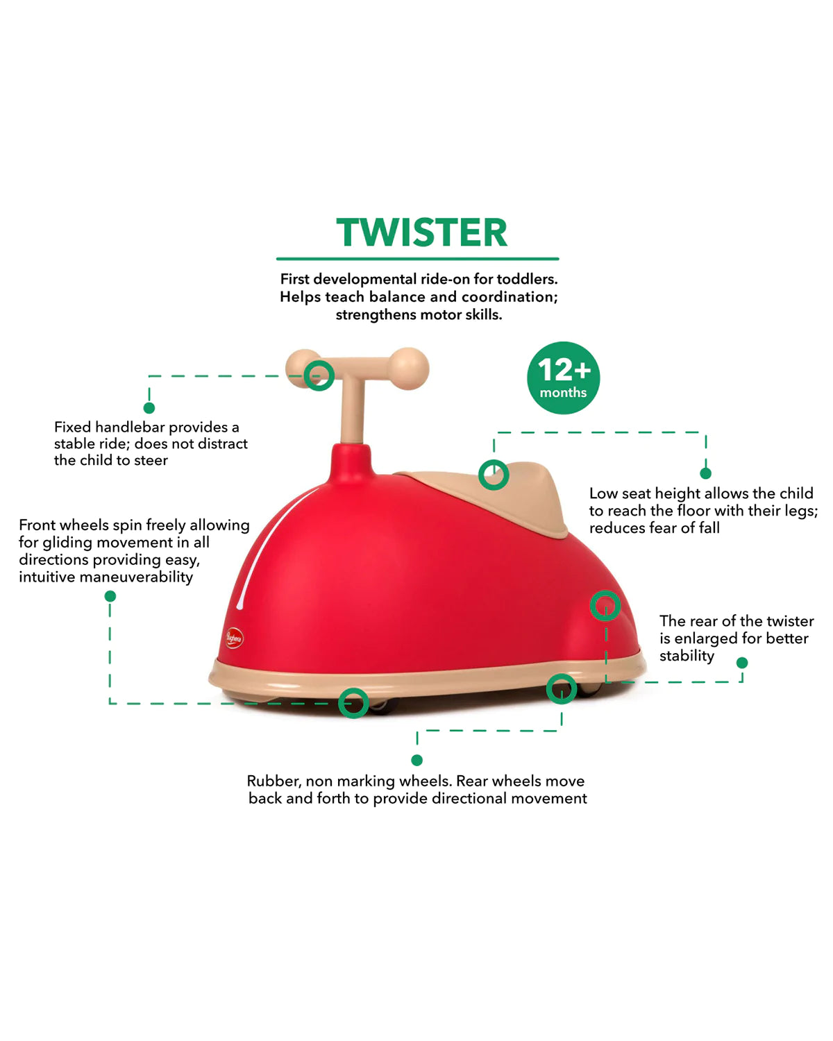 Baghera Ride-On Twister Red