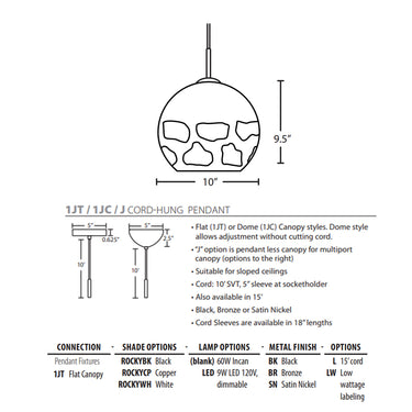 Besa Lighting Rocky Pendant Light
