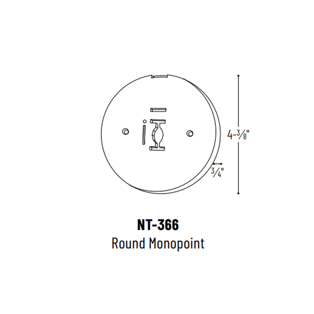 Nora Lighting Round Monopoint Canopy for Line Voltage Track Head