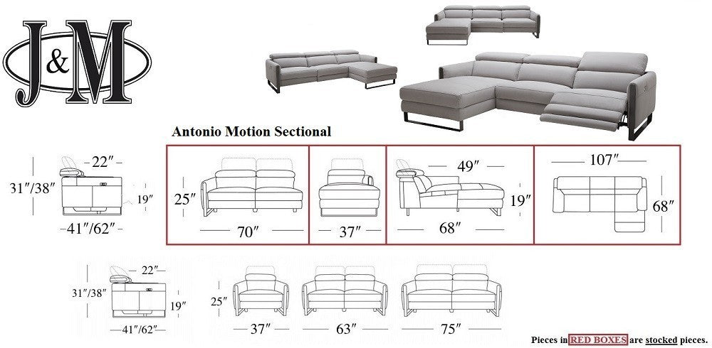 Antonio Sectional Sofa RHF by JM