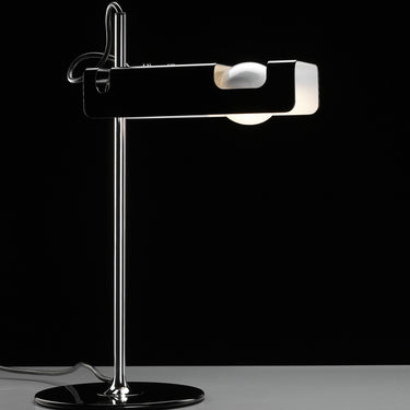 White Spider Table Lamp by Oluce with chromium-plated stem for home office or living room