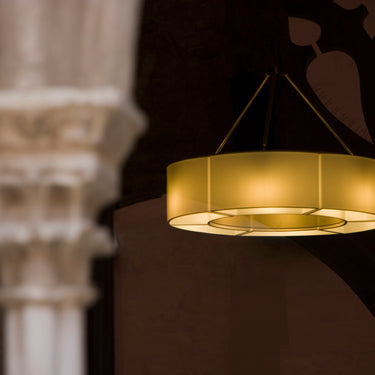 Sexta pendant light by Miguel Milá with six diffused shade sections