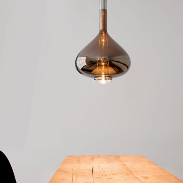 Modern chrome finish LED pendant lamp ideal for dining room and living dining lighting