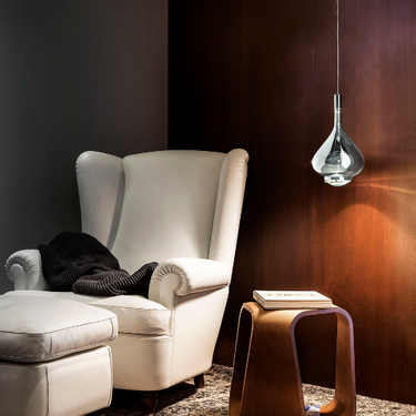 Lodes Sky-Fall hanging light with metallic copper glass for elegant living spaces