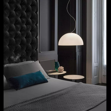 Italian designer Sonora 411 ceiling pendant light with opal glass diffuser