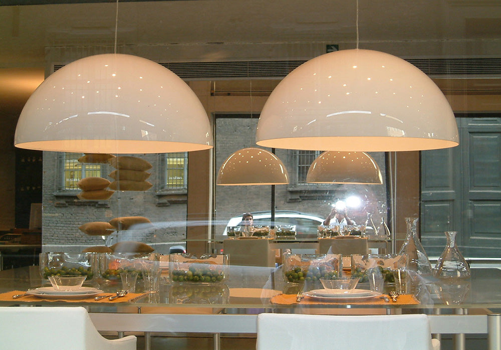 Sonora 493 Blown Glass PMMA Suspension Lamp by Oluce