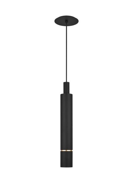 Sottile Pendant Light Black and Gold Ring