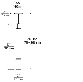 Sottile Pendant Light Dimensions